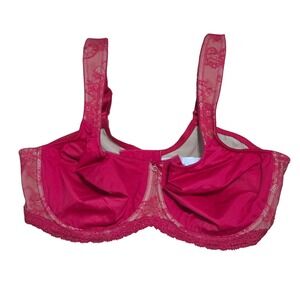 Rosa Faia Beautyfull Full Cup Bra Red Lace Trim‎ Underwire Support Size  38F